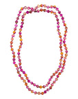Pink Agate Knotted Long Necklace