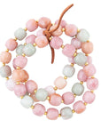 Pink and Green Pastel Jade Triple Stretch Bracelet Set