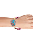 Pink Magenta Dreams Agate Slab Stretch Bracelet