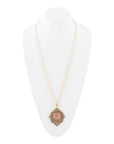 Pink Moonstone Golden Pendant Necklace