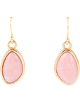 Pink Opal Golden Drop Earrings