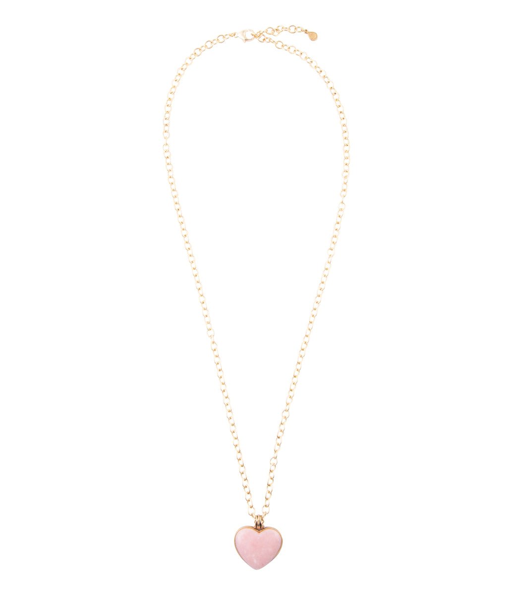 Pink Opal Golden Pendant Necklace