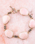 Aruba Pink Opal Golden Link Toggle Bracelet