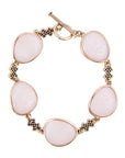 Aruba Pink Opal Golden Link Toggle Bracelet