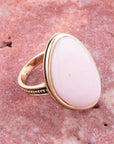 Pink Opal Golden Statement Ring