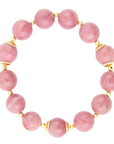 Pink Rhodonite Chunky Golden Stretch Bracelet