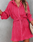 Pink Belted Mini Dress -clearance