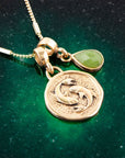 Pisces - Zodiac Green Jade Golden Charm Necklace