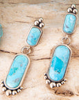 Plateau Blue Turquoise and Golden Earrings