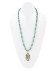 Plateau Blue Turquoise Golden Pendant Necklace
