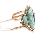 Plateau Blue Turquoise Golden Cuff Bracelet