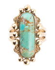 Plateau Blue Turquoise and Golden Ring