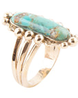 Plateau Blue Turquoise and Golden Ring