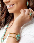 Plateau Blue Turquoise and Golden Ring