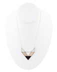 Point Made Wood and Onyx Sterling Silver Necklace