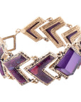 Pointedly Purple Turquoise Golden Link Bracelet