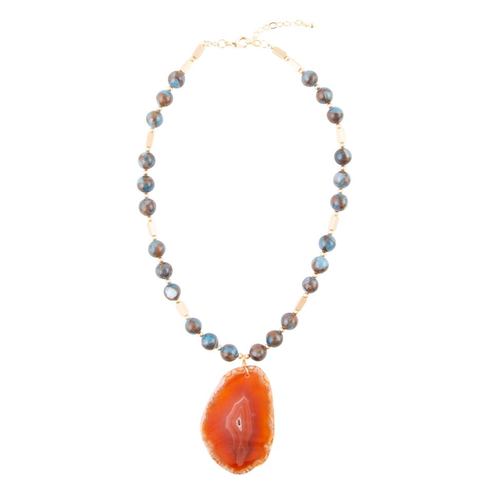Prairie Sky Agate Pendant Necklace