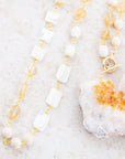 Precious White Pearl and Crystal Necklace