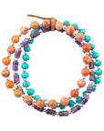 Prescott Blue Magnesite Purple and Orange Bracelet Set