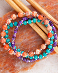 Prescott Blue Magnesite Purple and Orange Bracelet Set