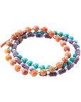 Prescott Blue Magnesite Purple and Orange Bracelet Set