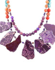 Prescott Blue Magnesite Purple and Orange Statement Necklace
