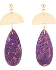 Prescott Purple Jasper Golden Drop Earrings