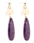 Prescott Purple Jasper Golden Drop Earrings