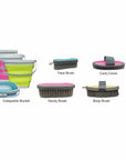 Professional Choice Horse Grooming Kit Brush Comb W/ Collapsible Silicon Bucket