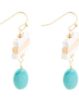 Pueblo Blue Magnesite and Mixed Metal Drop Earrings