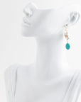 Pueblo Blue Magnesite and Mixed Metal Drop Earrings