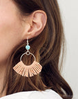 Pueblo Blue Magnesite Golden Fringe Earrings