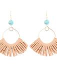 Pueblo Blue Magnesite Golden Fringe Earrings