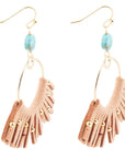 Pueblo Blue Magnesite Golden Fringe Earrings
