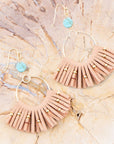 Pueblo Blue Magnesite Golden Fringe Earrings