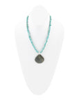 Pueblo Blue Turquoise Magnesite and Jasper Sterling Silver Necklace