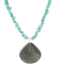 Pueblo Blue Turquoise Magnesite and Jasper Sterling Silver Necklace
