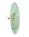 Pueblo Blue Turquoise and Sterling Silver Oval Ring