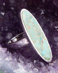 Pueblo Blue Turquoise and Sterling Silver Oval Ring