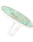 Pueblo Blue Turquoise and Sterling Silver Oval Ring