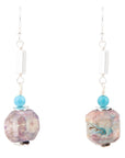 Purple Agate Chucky Sterling Silver Drop Earrings