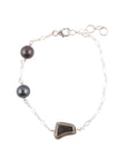 Sterling Silver Purple Tahitian Pearl Bracelet