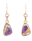 Purple Turquoise and Shell Matrix Earrings