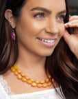 Purple Turquoise Boulder Statement Earrings
