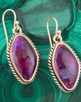 Purple Turquoise Boulder Statement Earrings