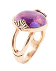 Purple Turquoise Golden Statement Ring