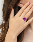Purple Turquoise Golden Statement Ring