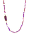 Purple Turquoise Linked Golden Necklace