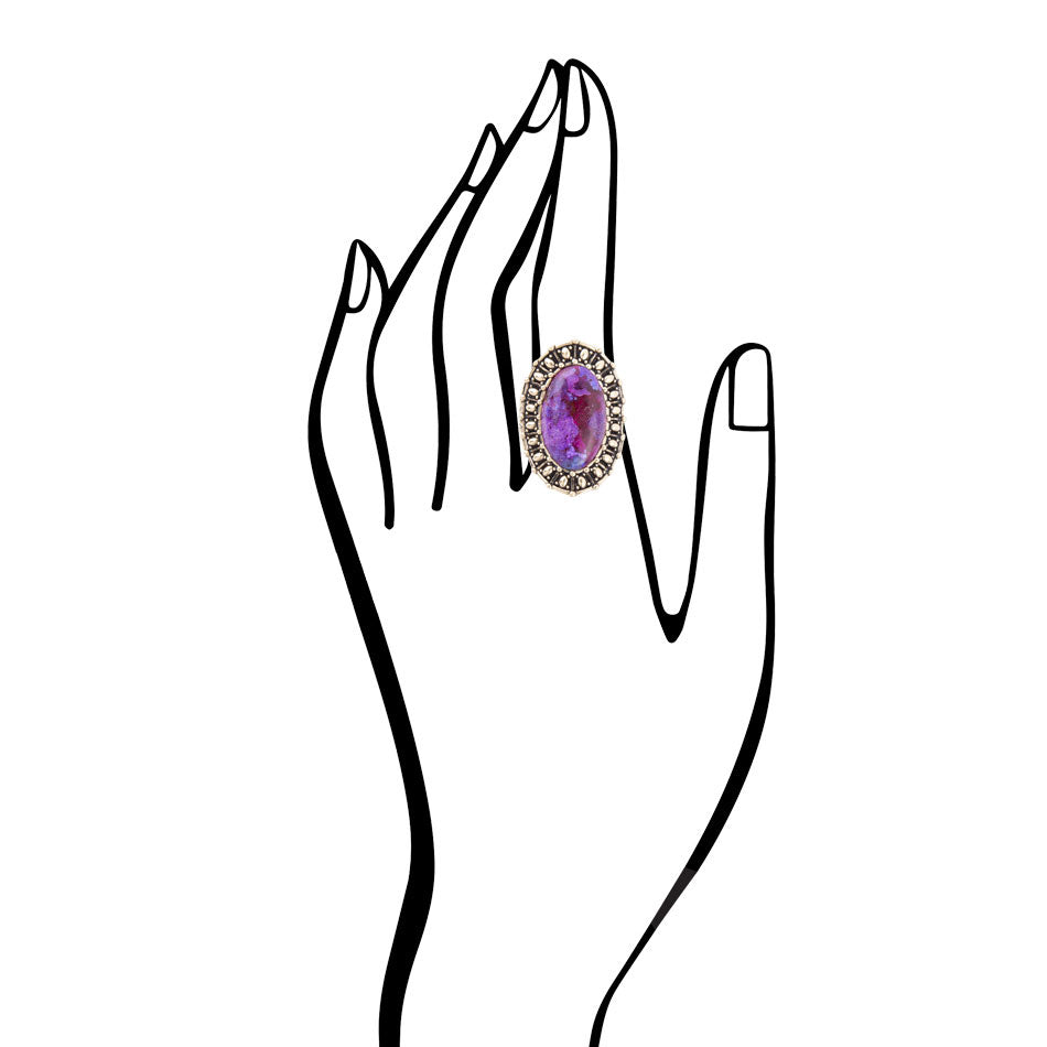 Purple Turquoise Shield Ring