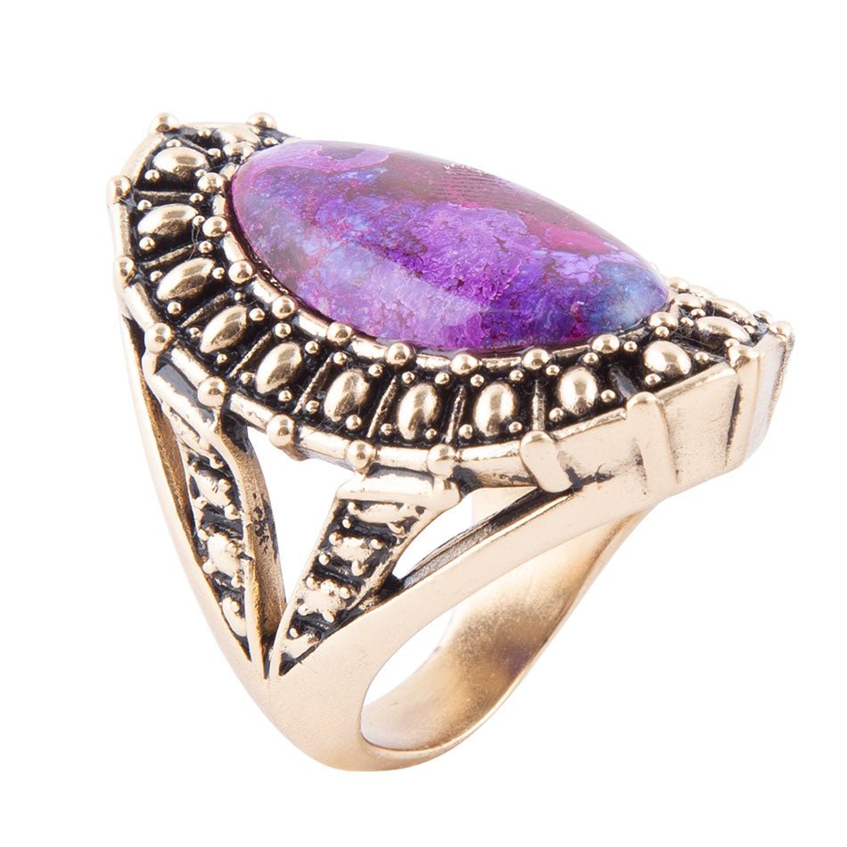 Purple Turquoise Shield Ring